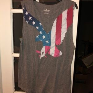eagle printed with the American flag